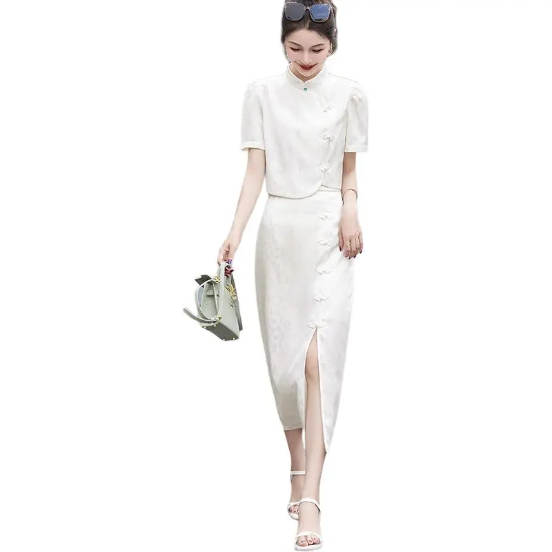 Mu Xiao Xin Two Piece Skirt Sets Women's-2
