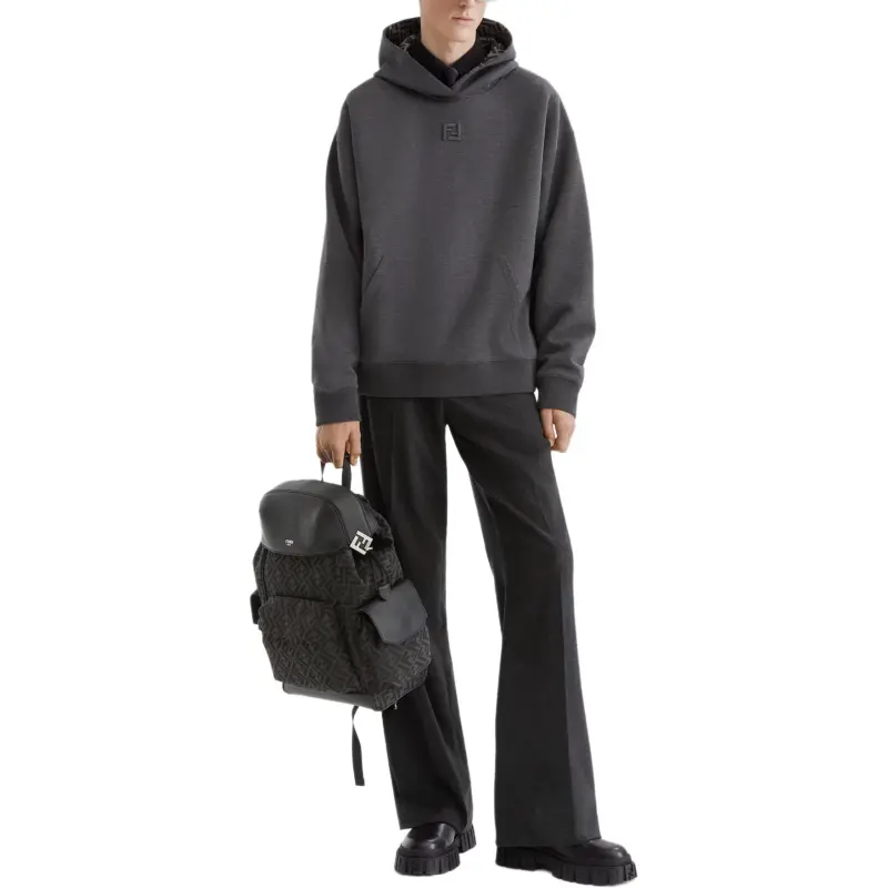 FENDI Logo Embroidered Hoodie-2