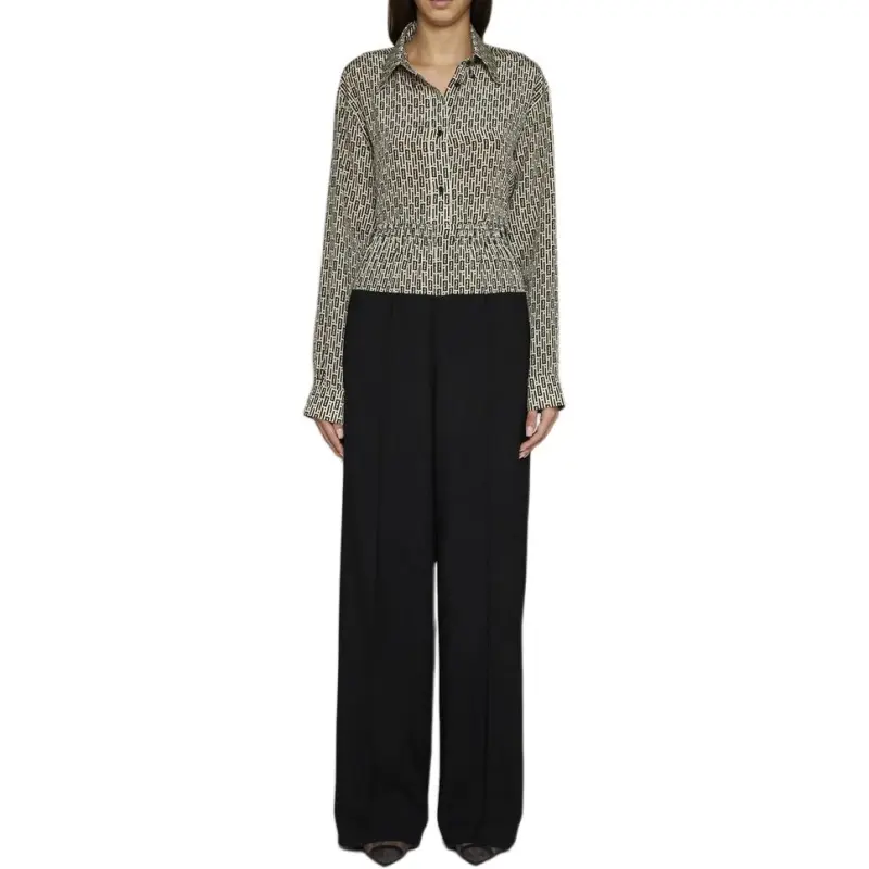 FENDI Allover Ff Striped Printed Long Sleeved Shirt-3