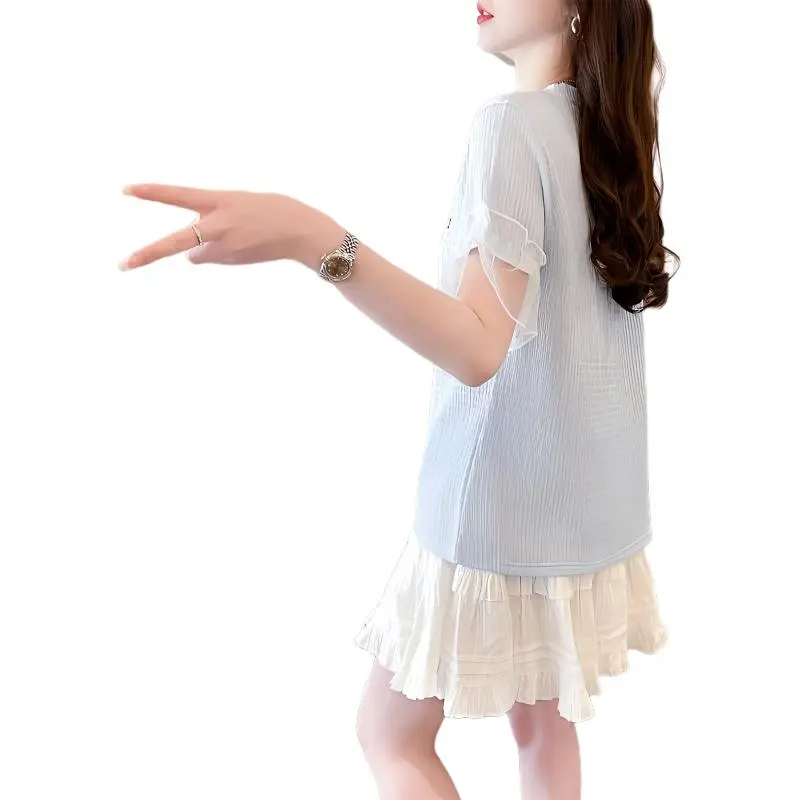 Mu Xiao Xin Ruffle Sleeve T Shirt Women's-7