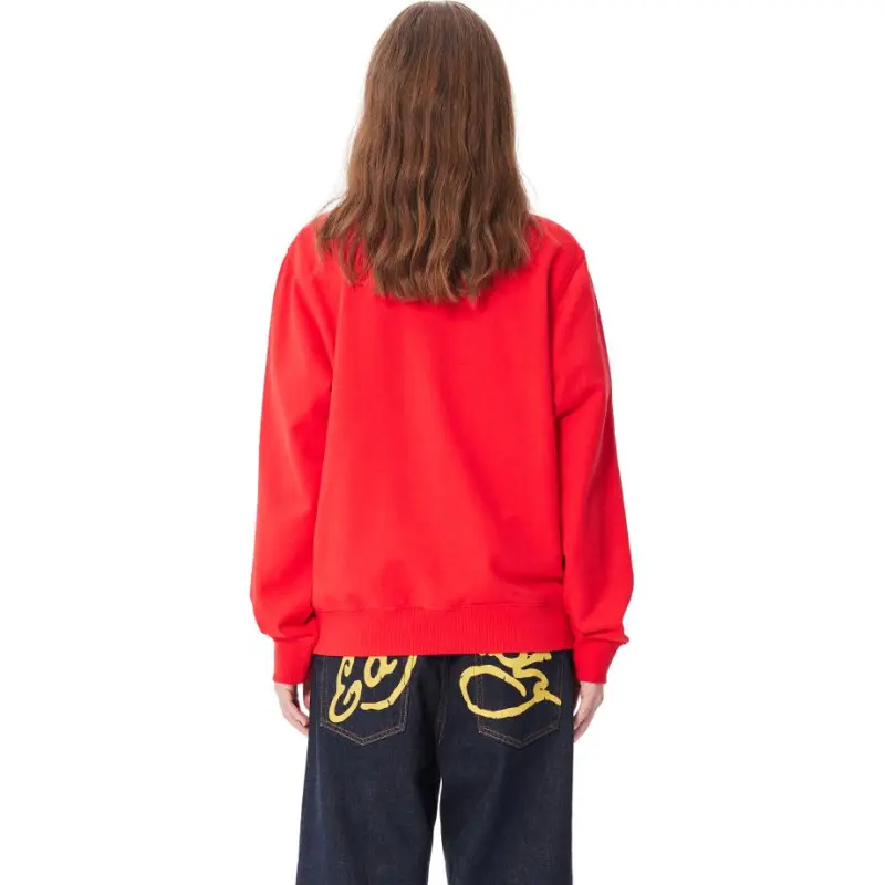 Ed Hardy Sweatshirt Unisex Warm Fluorescent Rose Red-2