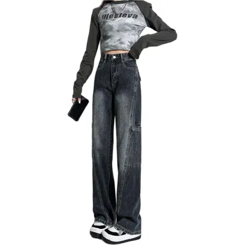 YICHEN Jeans Women's Blue Gray