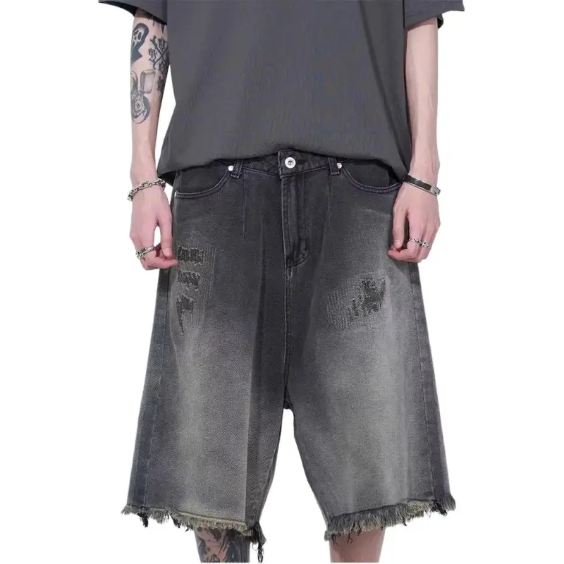 KVIV Denim Shorts Men Black -1