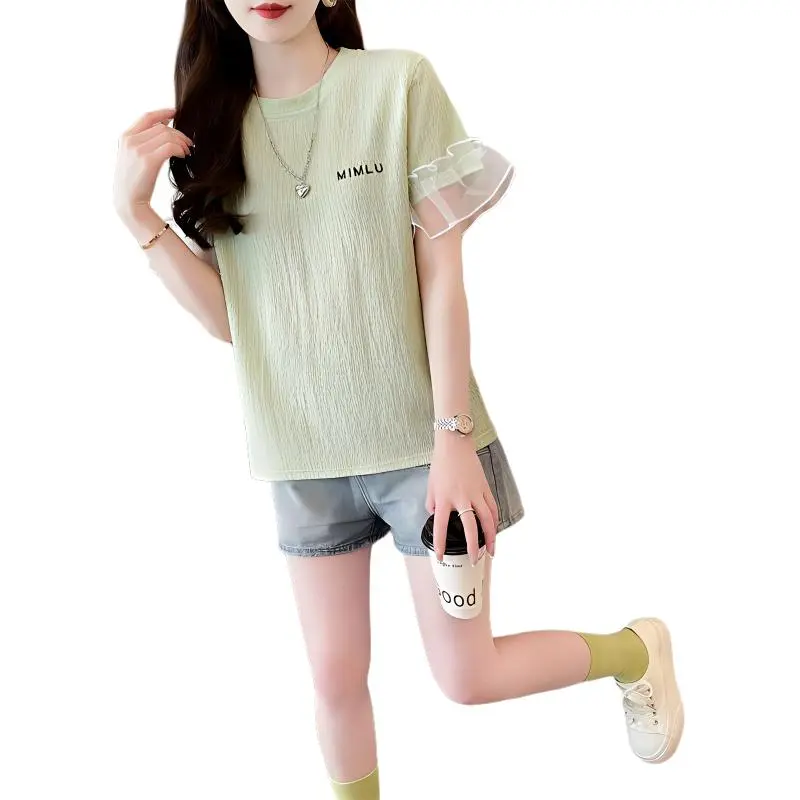 Mu Xiao Xin Ruffle Sleeve T Shirt Women's-9