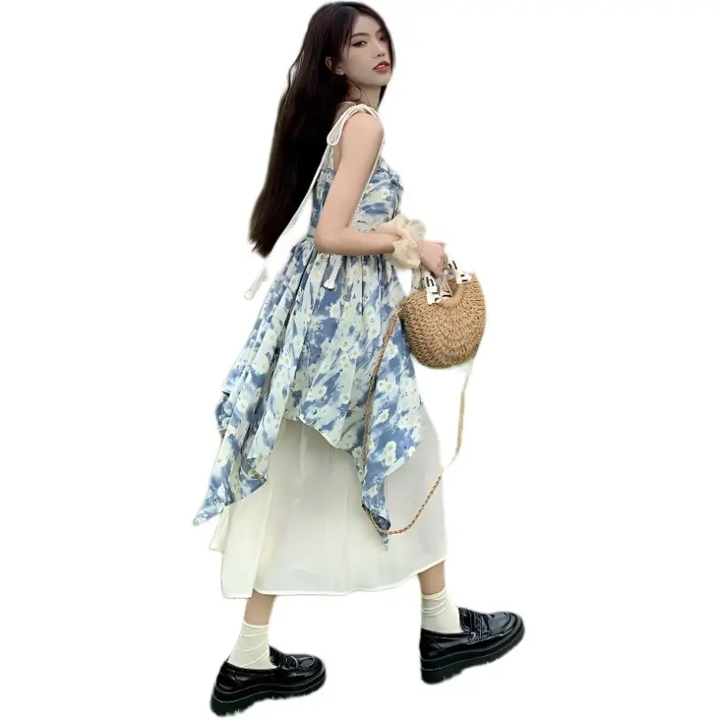 Flowers In Water Slip Dress Women's-2