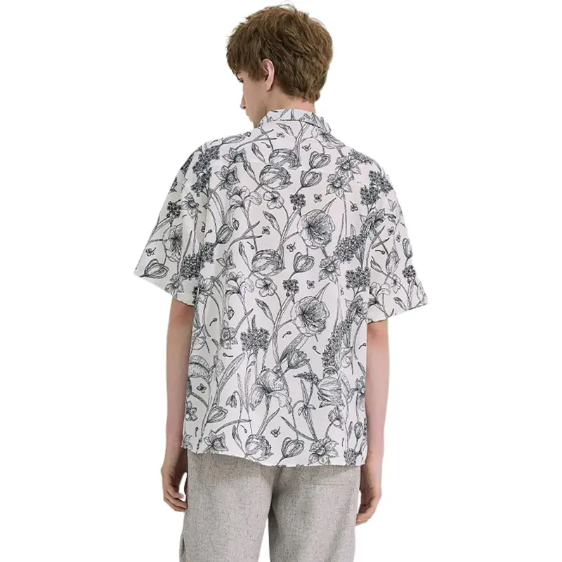 WILD LEADER Shirts Men Platinum White Floral[CW5158594]-1