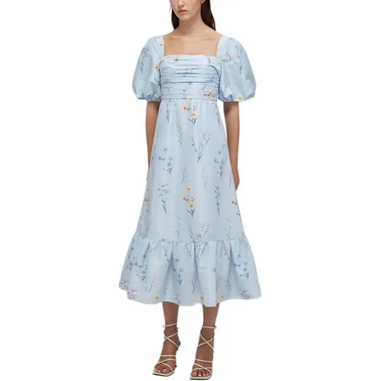 Self portrait SS22 Short Sleeved Dresses Women's Blue-1