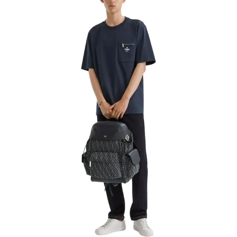 FENDI Logo Printed Crewneck T Shirt-2