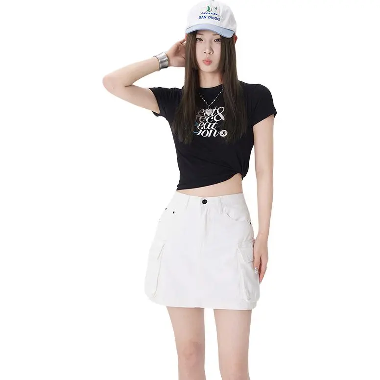 Ordifen Denim Short Skirts Women's-1
