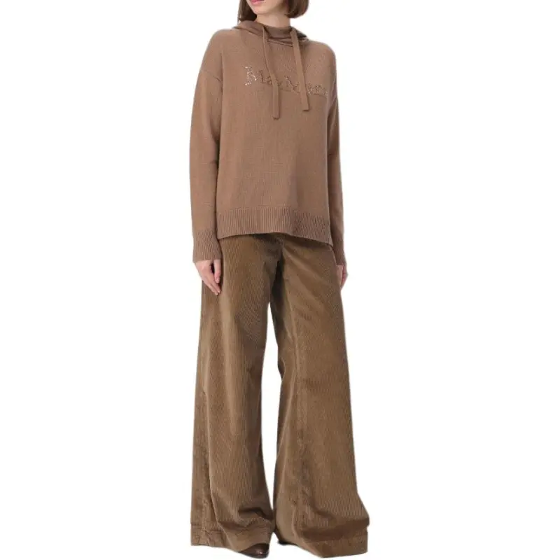 'S MAX MARA Logo Embellished Knitted Hoodie-3