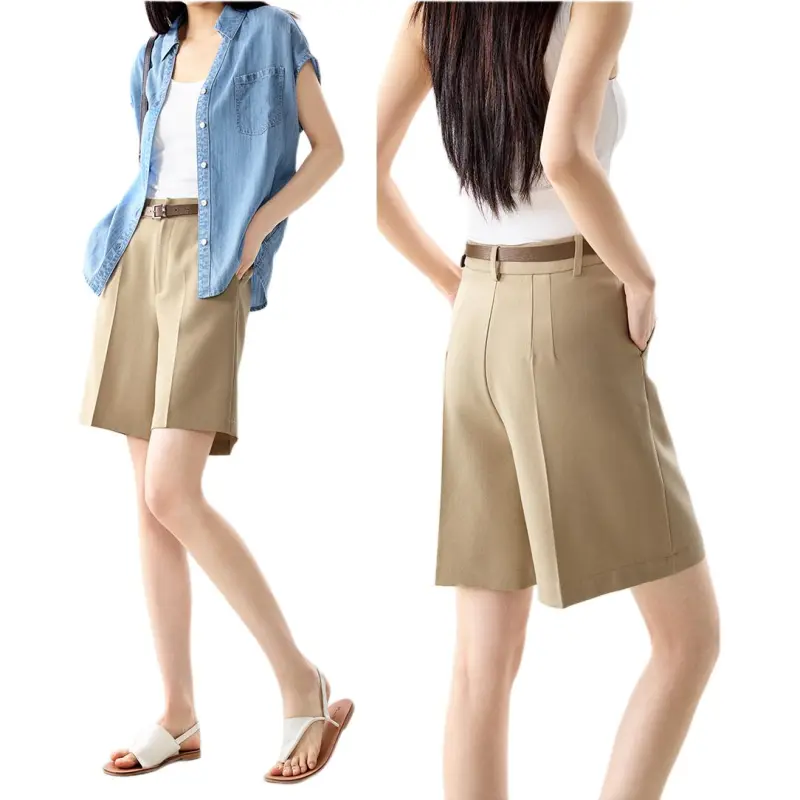 Mo Han Yi Mei Casual Shorts Women's Khaki-3