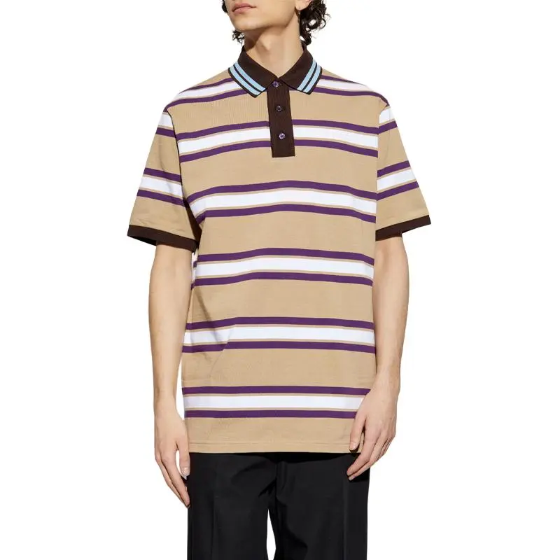 GUCCI Striped Jersey Polo Top-2