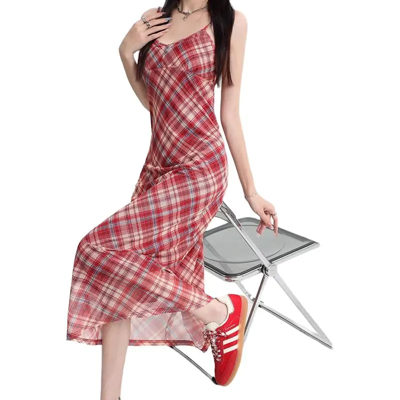 Kazakhstan Slip Dresses Women's Red-3