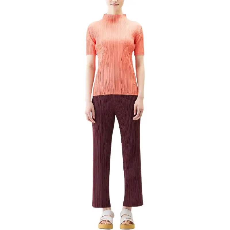 PLEATS PLEASE ISSEY MIYAKE Casual Pants Women's Red Brown-1