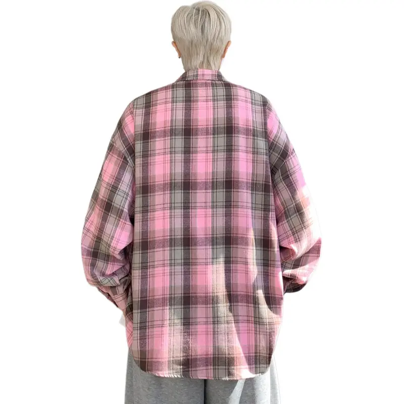 CHARLIE GOLF Shirt Unisex Plaid Pink-1