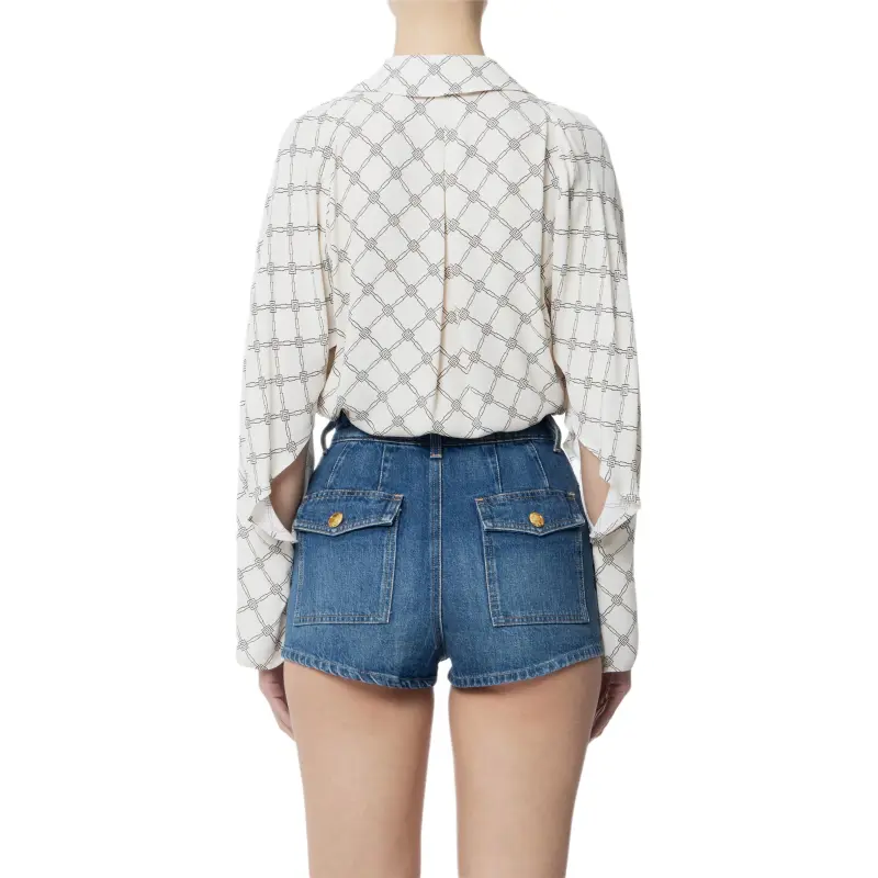 Elisabetta Franchi Diamond Printed Georgette Blouse-1