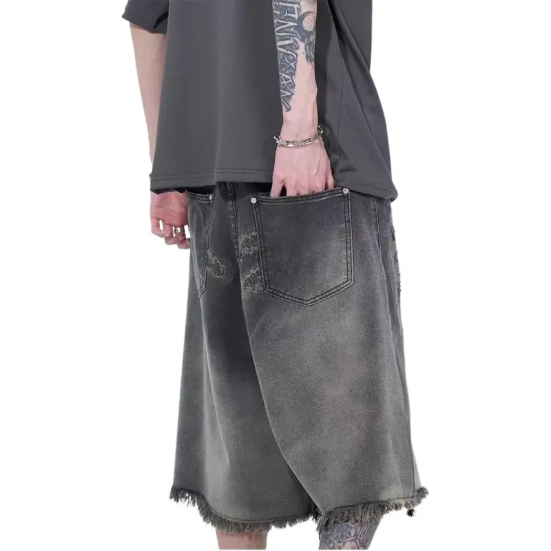 KVIV Denim Shorts Men Black -3