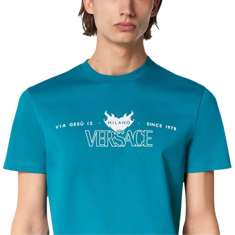 VERSACE Logo print T shirt-4