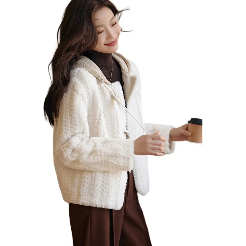 Mo Han Yi Mei Velvet feel Coat Women's Ecru-5