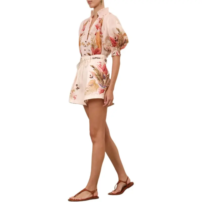Zimmermann SS25 Summer Swimsuit Collection Casual Shorts Women's Pink-4