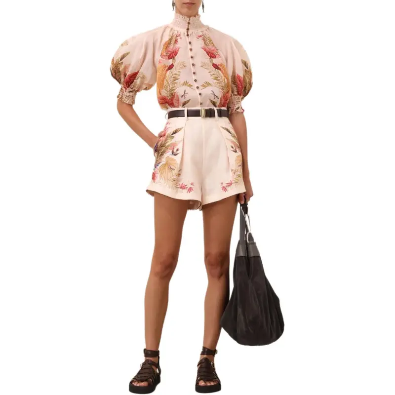 Zimmermann SS25 Summer Swimsuit Collection Casual Shorts Women's Pink-2