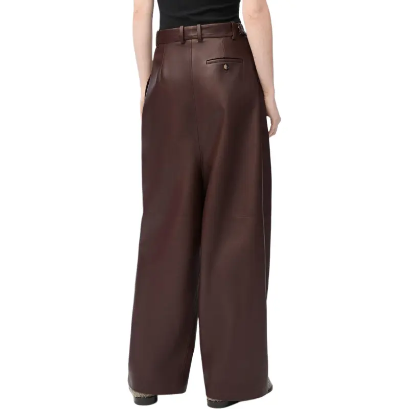 LOEWE SS25 Casual Pants Women's Chocolate Brown-3