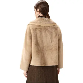 FENHONGMALI Velvet feel Coat Women's Camel