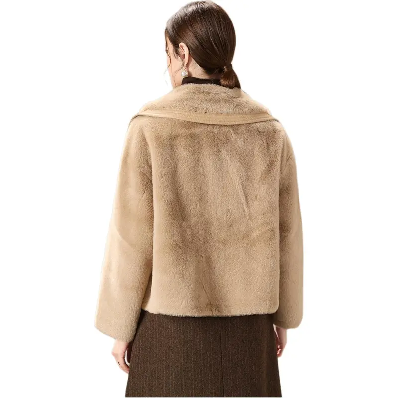 FENHONGMALI Velvet feel Coat Women's Camel-0