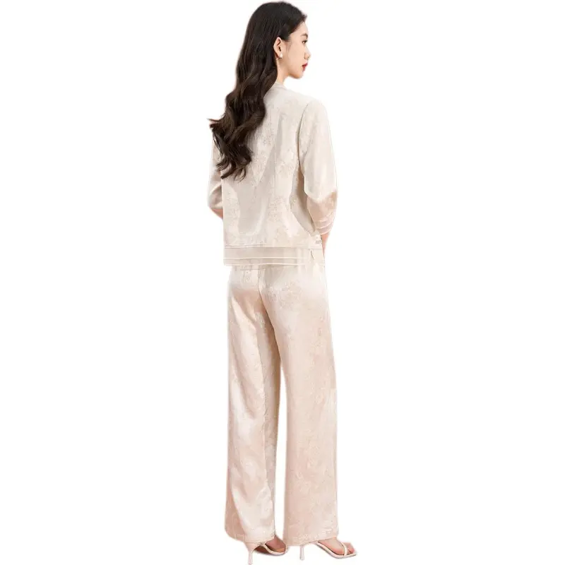 Mylan Casual Suits Women's Beige Heavyweight Beads Design-1