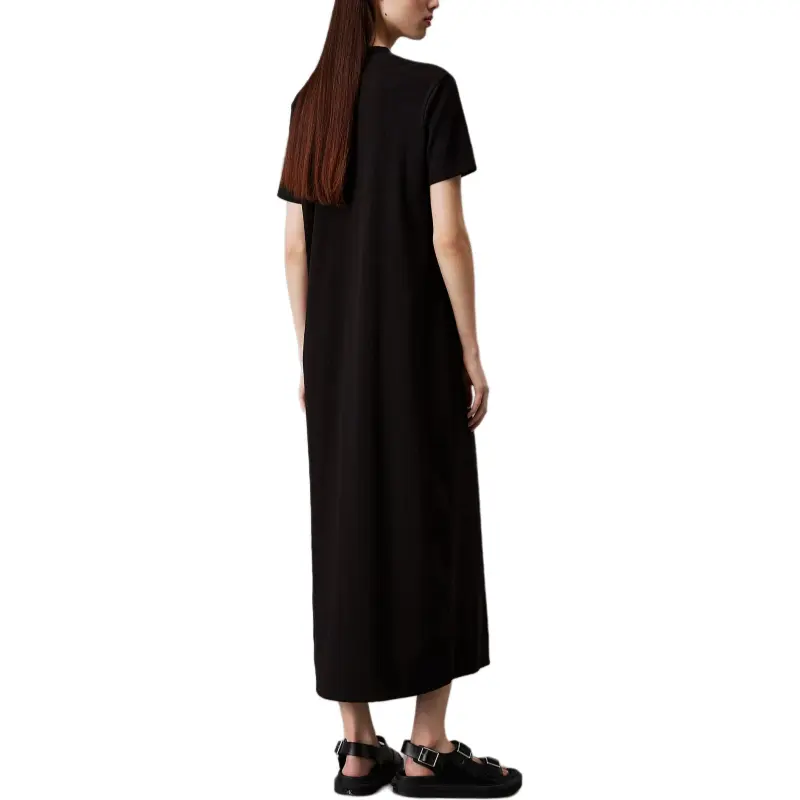 CALVIN KLEIN Short Sleeved Dress Europe Version Women's Black-1