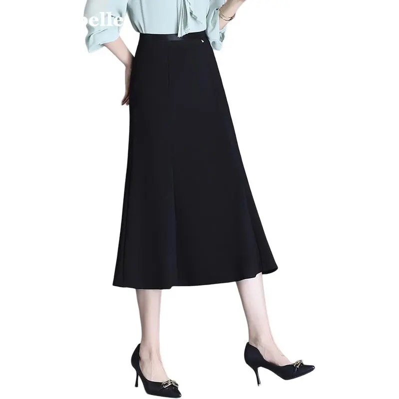 La Chapelle Casual Long Skirt Women's Black-3