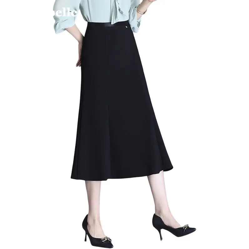 La Chapelle Casual Long Skirt Women's Black-1