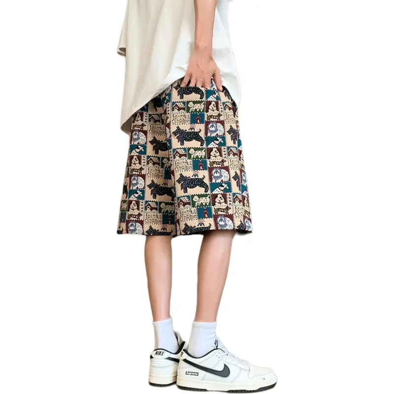GY.VG Casual Shorts Unisex Embroidery Dog-1