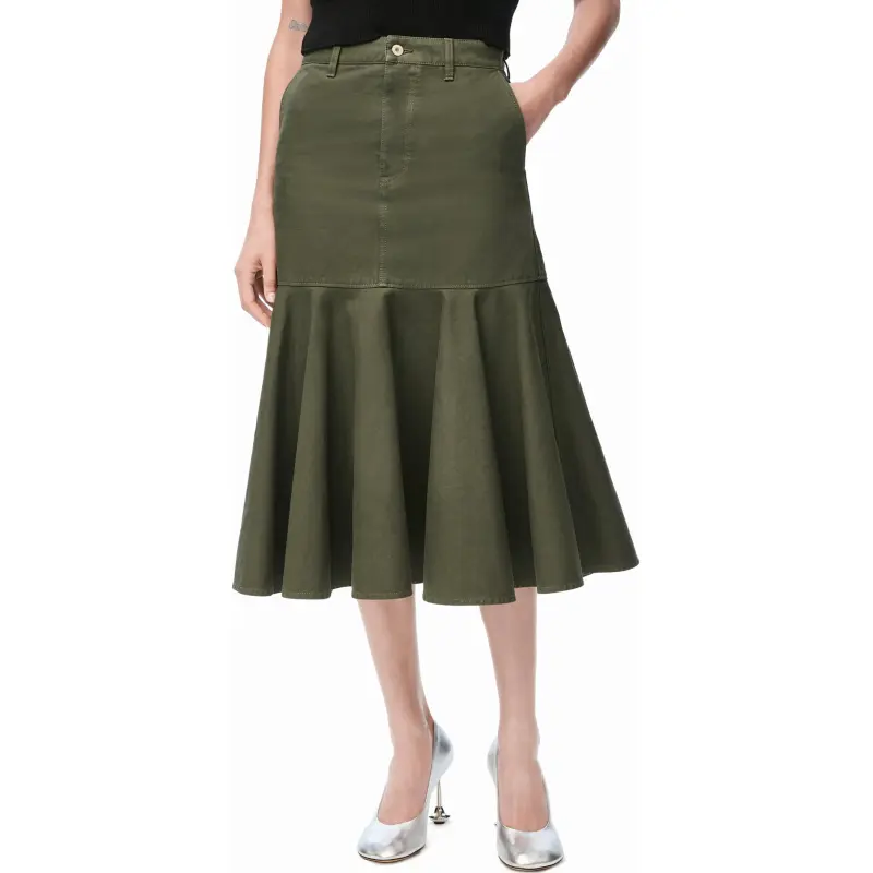 LOEWE Skirt 'Khaki Green'-1
