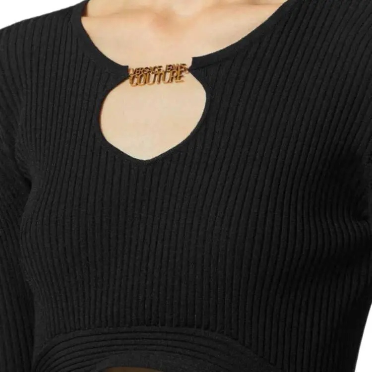 VERSACE JEANS COUTURE SS24 Crop Top Women's Black-4