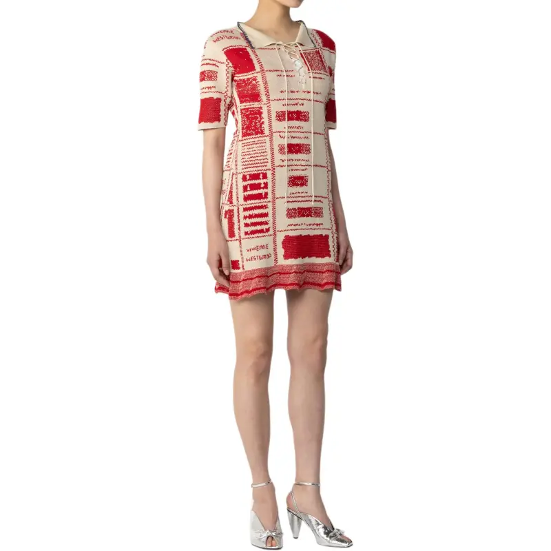 Vivienne Westwood Short Sleeved Dress Women's Red-1