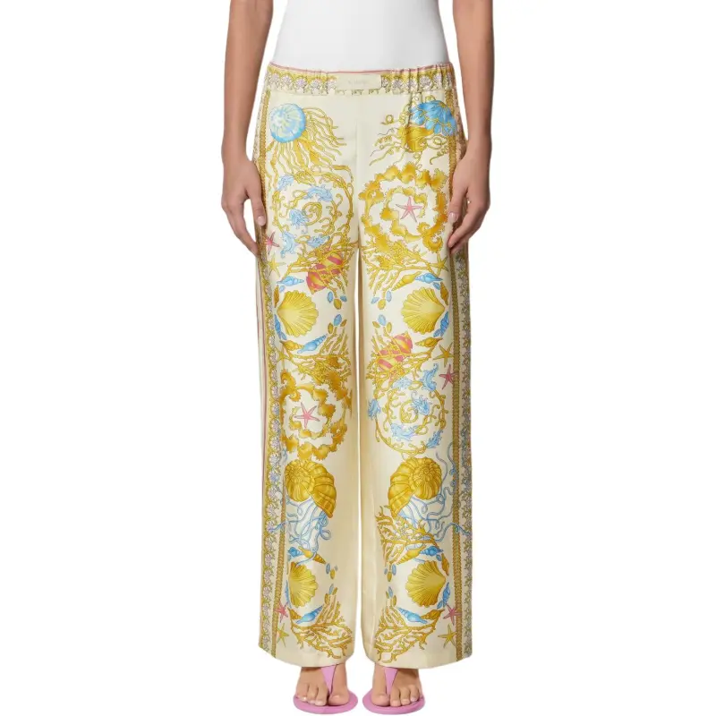 VERSACE Underwater Barocco Silk Trousers-2