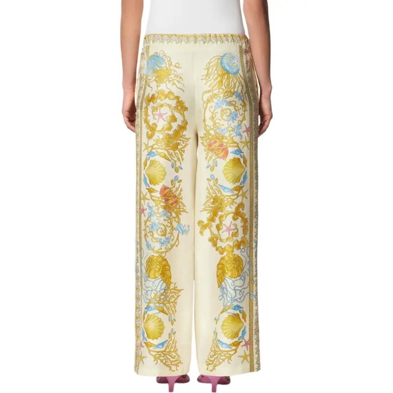 VERSACE Underwater Barocco Silk Trousers-3