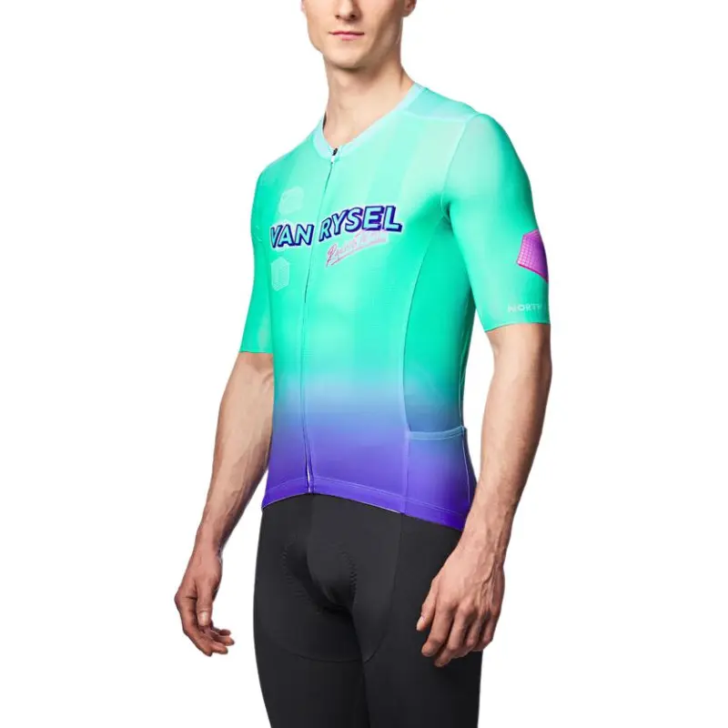 DECATHLON Cycling Clothing Unisex Light Grass Color/Dream Blue/Bright Purple-2