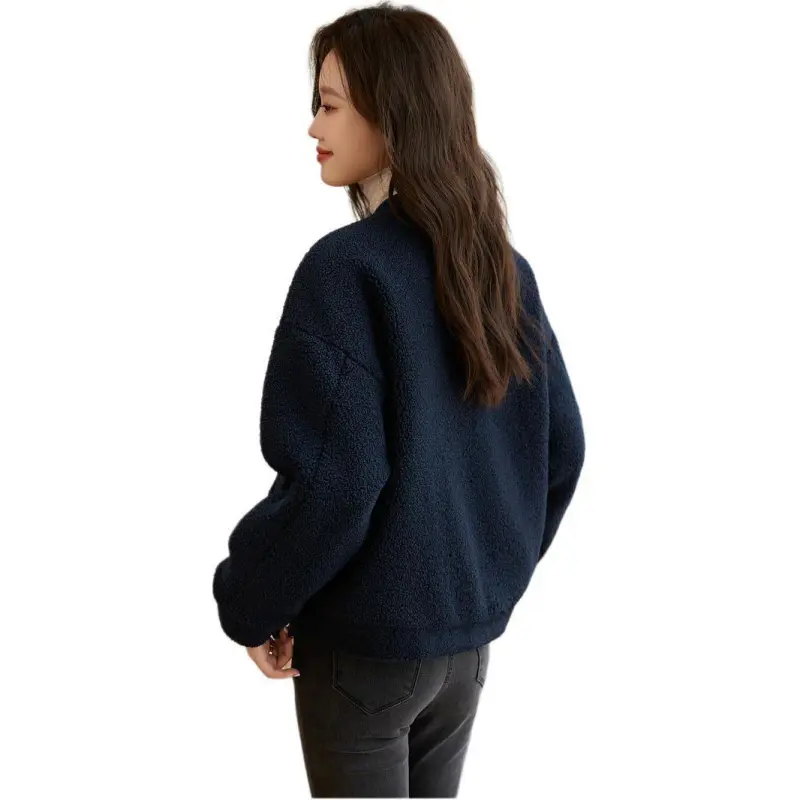 Mo Han Yi Mei Jackets Coats Women's Navy Blue-1