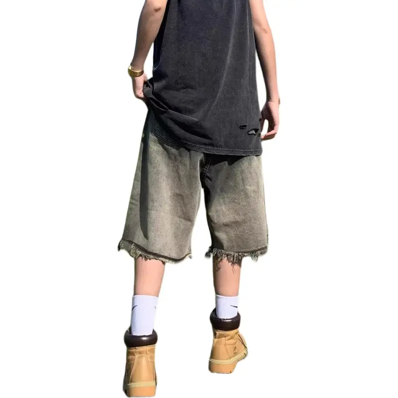 KVIV Denim Shorts Men Black--1