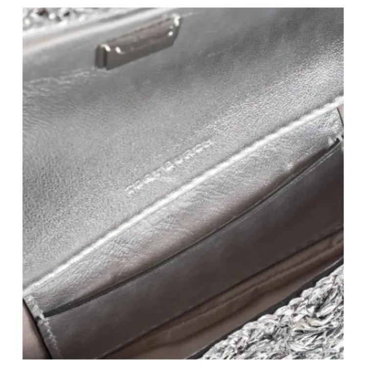 TORY BURCH Kira Nylon Shoulder Bag Mini Women's Silver-4