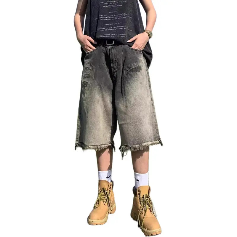 KVIV Denim Shorts Men Black--3