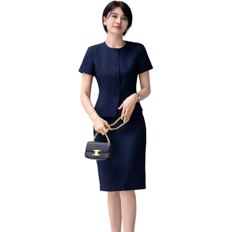 ONE SHALLOW Business Suits Women's Navy Blue-5