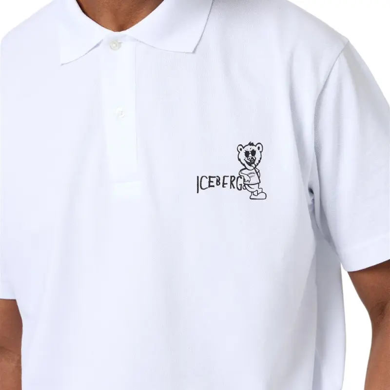 Iceberg Logo Printed Short Sleeved Polo Shirt-4