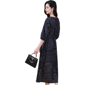 Yi Mengyuan Silk Short Sleeved Dress Women's Image Color