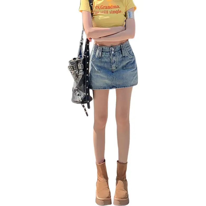 FOREVER 21 Denim Short Skirts Women's Vintage Blue-2