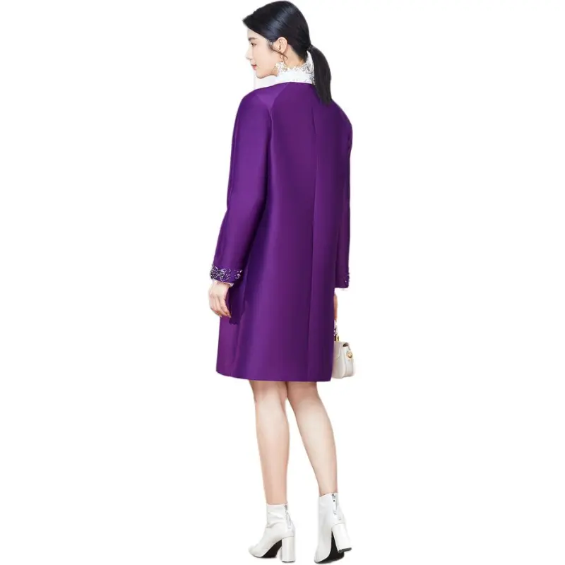 BBLLUUEE Long Sleeved Dress Women's Violet-0
