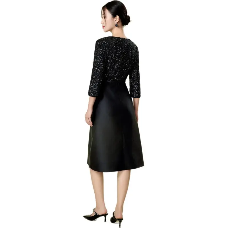 BBLLUUEE Long Sleeved Dress Women's Ink Black-1