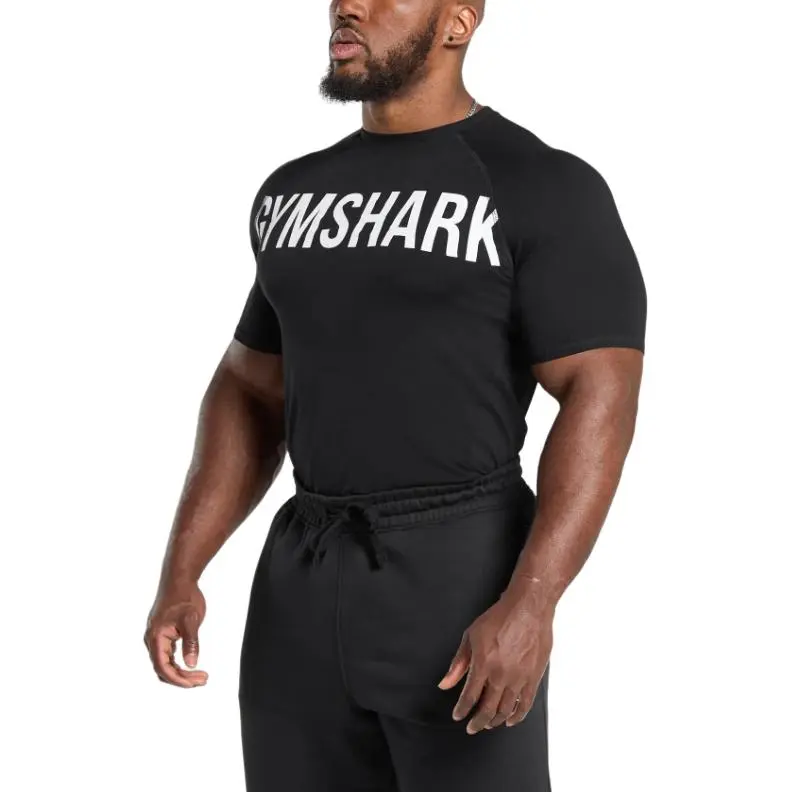 GYMSHARK T Shirt Men's Black/White-3